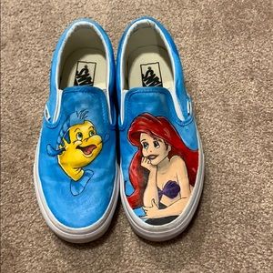 Hand Painted Little Mermaid Vans Women’s SZ8